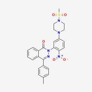 molecular formula C26H25N5O5S B4064557 4-(4-甲基苯基)-2-{5-[4-(甲磺酰基)-1-哌嗪基]-2-硝基苯基}-1(2H)-酞嗪酮 