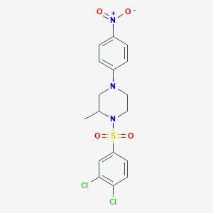 molecular formula C17H17Cl2N3O4S B4064562 1-[(3,4-二氯苯基)磺酰基]-2-甲基-4-(4-硝基苯基)哌嗪 