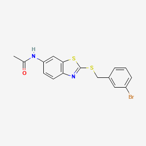 molecular formula C16H13BrN2OS2 B4064570 N-{2-[(3-溴苯甲基)硫代]-1,3-苯并噻唑-6-基}乙酰胺 