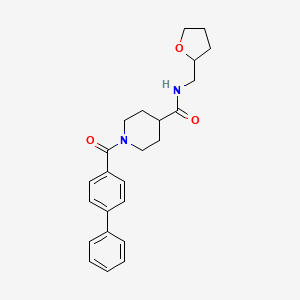 molecular formula C24H28N2O3 B4064574 1-(4-联苯基羰基)-N-(四氢-2-呋喃基甲基)-4-哌啶甲酰胺 