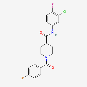 molecular formula C19H17BrClFN2O2 B4064596 1-(4-溴苯甲酰)-N-(3-氯-4-氟苯基)-4-哌啶甲酰胺 