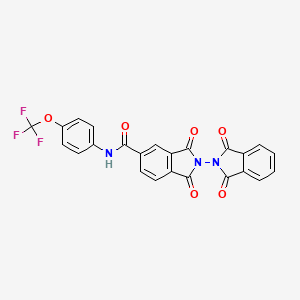 molecular formula C24H12F3N3O6 B4064603 1,1',3,3'-tetraoxo-N-[4-(trifluoromethoxy)phenyl]-1,1',3,3'-tetrahydro-2,2'-biisoindole-5-carboxamide 