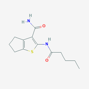 molecular formula C13H18N2O2S B4064629 2-(pentanoylamino)-5,6-dihydro-4H-cyclopenta[b]thiophene-3-carboxamide 