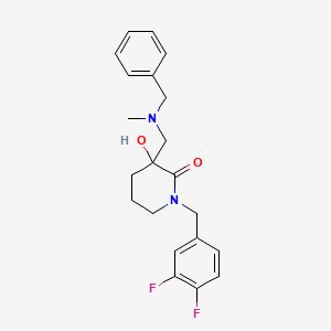 molecular formula C21H24F2N2O2 B4064634 3-{[苄基(甲基)氨基]甲基}-1-(3,4-二氟苄基)-3-羟基-2-哌啶酮 