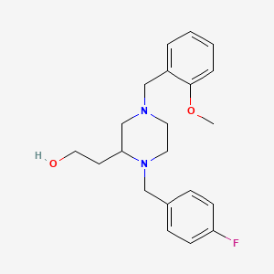 molecular formula C21H27FN2O2 B4064668 2-[1-(4-fluorobenzyl)-4-(2-methoxybenzyl)-2-piperazinyl]ethanol 