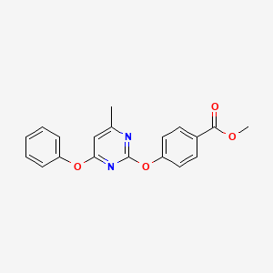 molecular formula C19H16N2O4 B4064679 methyl 4-[(4-methyl-6-phenoxy-2-pyrimidinyl)oxy]benzoate 