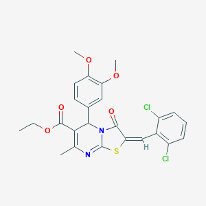 ethyl 2-(2,6-dichlorobenzylidene)-5-(3,4-dimethoxyphenyl)-7-methyl-3-oxo-2,3-dihydro-5H-[1,3]thiazolo[3,2-a]pyrimidine-6-carboxylate