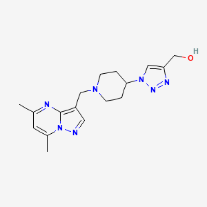 molecular formula C17H23N7O B4064680 (1-{1-[(5,7-dimethylpyrazolo[1,5-a]pyrimidin-3-yl)methyl]-4-piperidinyl}-1H-1,2,3-triazol-4-yl)methanol trifluoroacetate (salt) 