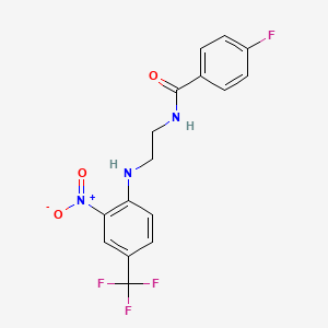 molecular formula C16H13F4N3O3 B4064700 4-氟基-N-(2-{[2-硝基-4-(三氟甲基)苯基]氨基}乙基)苯甲酰胺 