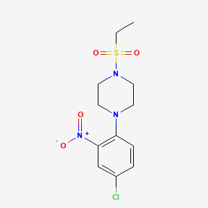 molecular formula C12H16ClN3O4S B4064708 1-(4-氯-2-硝基苯基)-4-(乙磺酰基)哌嗪 