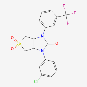 molecular formula C18H14ClF3N2O3S B4064731 1-(3-氯苯基)-3-[3-(三氟甲基)苯基]四氢-1H-噻吩并[3,4-d]咪唑-2(3H)-酮 5,5-二氧化物 
