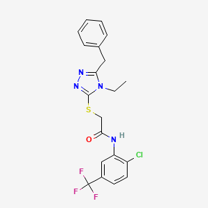 molecular formula C20H18ClF3N4OS B4064742 2-[(5-benzyl-4-ethyl-4H-1,2,4-triazol-3-yl)thio]-N-[2-chloro-5-(trifluoromethyl)phenyl]acetamide 