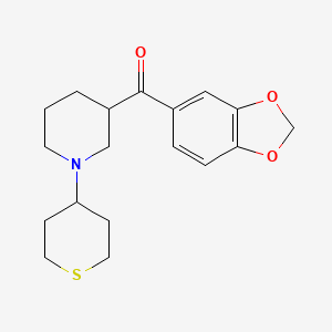 1,3-benzodioxol-5-yl[1-(tetrahydro-2H-thiopyran-4-yl)-3-piperidinyl]methanone
