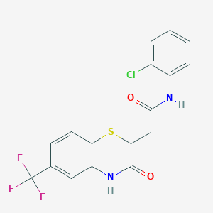 N-(2-chlorophenyl)-2-[3-oxo-6-(trifluoromethyl)-3,4-dihydro-2H-1,4-benzothiazin-2-yl]acetamide