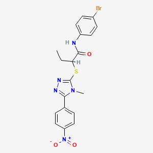 molecular formula C19H18BrN5O3S B4064777 N-(4-溴苯基)-2-{[4-甲基-5-(4-硝基苯基)-4H-1,2,4-三唑-3-基]硫代}丁酰胺 
