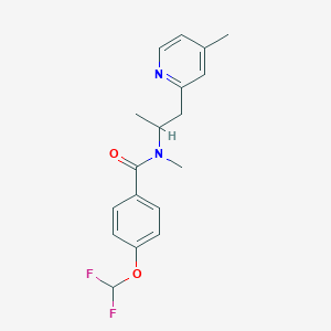 molecular formula C18H20F2N2O2 B4064822 4-(difluoromethoxy)-N-methyl-N-[1-methyl-2-(4-methylpyridin-2-yl)ethyl]benzamide 