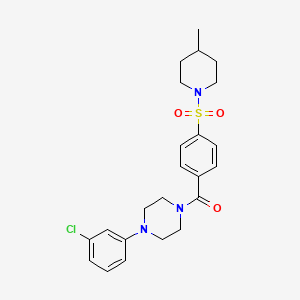 molecular formula C23H28ClN3O3S B4064836 1-(3-chlorophenyl)-4-{4-[(4-methyl-1-piperidinyl)sulfonyl]benzoyl}piperazine 