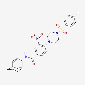 molecular formula C28H34N4O5S B4064840 N-2-金刚烷基-4-{4-[(4-甲苯基)磺酰基]-1-哌嗪基}-3-硝基苯甲酰胺 