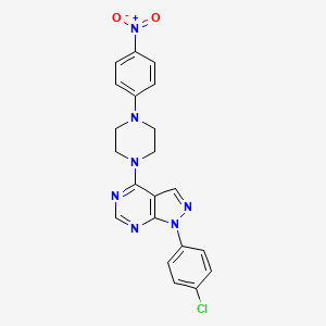 molecular formula C21H18ClN7O2 B4064886 1-(4-chlorophenyl)-4-[4-(4-nitrophenyl)-1-piperazinyl]-1H-pyrazolo[3,4-d]pyrimidine 
