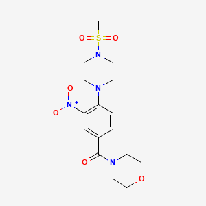 molecular formula C16H22N4O6S B4064889 4-{4-[4-(methylsulfonyl)-1-piperazinyl]-3-nitrobenzoyl}morpholine 