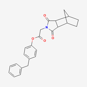 molecular formula C24H23NO4 B4064896 4-benzylphenyl (3,5-dioxo-4-azatricyclo[5.2.1.0~2,6~]dec-4-yl)acetate 