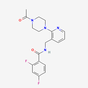 molecular formula C19H20F2N4O2 B4064903 N-{[2-(4-乙酰基-1-哌嗪基)-3-吡啶基]甲基}-2,4-二氟苯甲酰胺 