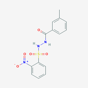 molecular formula C14H13N3O5S B406491 2-nitro-N'-(3-methylbenzoyl)benzenesulfonohydrazide 