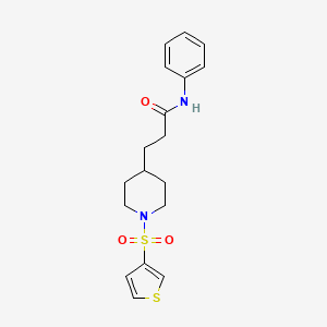 molecular formula C18H22N2O3S2 B4064915 N-phenyl-3-[1-(3-thienylsulfonyl)-4-piperidinyl]propanamide 