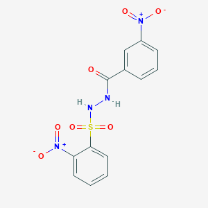 molecular formula C13H10N4O7S B406492 2-nitro-N'-{3-nitrobenzoyl}benzenesulfonohydrazide 