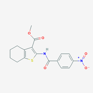 molecular formula C17H16N2O5S B406493 Methyl 2-[({4-nitrophenyl}carbonyl)amino]-4,5,6,7-tetrahydro-1-benzothiophene-3-carboxylate 
