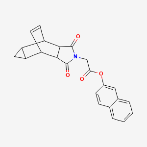 molecular formula C23H19NO4 B4064934 2-naphthyl (3,5-dioxo-4-azatetracyclo[5.3.2.0~2,6~.0~8,10~]dodec-11-en-4-yl)acetate 