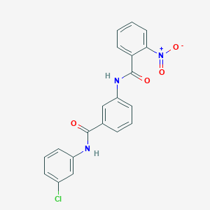 molecular formula C20H14ClN3O4 B406494 N-(3-{[(3-chlorophenyl)amino]carbonyl}phenyl)-2-nitrobenzamide 