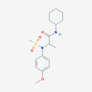 molecular formula C17H26N2O4S B4064946 N~1~-环己基-N~2~-(4-甲氧苯基)-N~2~-(甲磺酰基)丙氨酰胺 