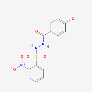 molecular formula C14H13N3O6S B406499 4-methoxy-N'-[(2-nitrophenyl)sulfonyl]benzohydrazide 
