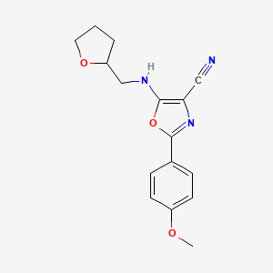 2-(4-methoxyphenyl)-5-[(tetrahydro-2-furanylmethyl)amino]-1,3-oxazole-4-carbonitrile