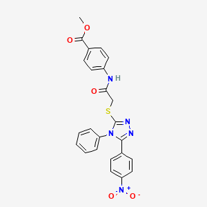 molecular formula C24H19N5O5S B4064994 methyl 4-[({[5-(4-nitrophenyl)-4-phenyl-4H-1,2,4-triazol-3-yl]thio}acetyl)amino]benzoate 