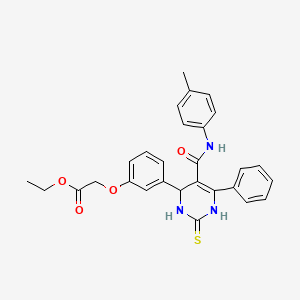 molecular formula C28H27N3O4S B4064995 ethyl [3-(2-mercapto-5-{[(4-methylphenyl)amino]carbonyl}-6-phenyl-3,4-dihydro-4-pyrimidinyl)phenoxy]acetate 
