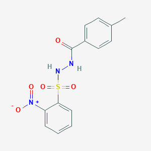 molecular formula C14H13N3O5S B406500 4-methyl-N'-[(2-nitrophenyl)sulfonyl]benzohydrazide 