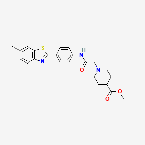 ethyl 1-(2-{[4-(6-methyl-1,3-benzothiazol-2-yl)phenyl]amino}-2-oxoethyl)-4-piperidinecarboxylate