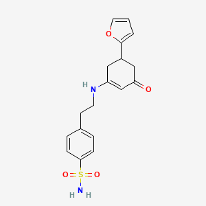 molecular formula C18H20N2O4S B4065020 4-(2-{[5-(2-furyl)-3-oxo-1-cyclohexen-1-yl]amino}ethyl)benzenesulfonamide 