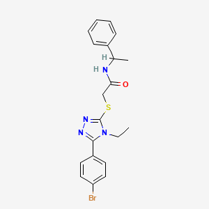 molecular formula C20H21BrN4OS B4065024 2-{[5-(4-bromophenyl)-4-ethyl-4H-1,2,4-triazol-3-yl]thio}-N-(1-phenylethyl)acetamide 