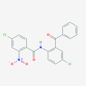 molecular formula C20H12Cl2N2O4 B406504 N-(2-Benzoyl-4-chloro-phenyl)-4-chloro-2-nitro-benzamide 