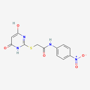 molecular formula C12H10N4O5S B4065044 2-[(4-羟基-6-氧代-1,6-二氢-2-嘧啶基)硫代]-N-(4-硝基苯基)乙酰胺 