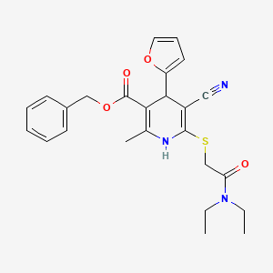 molecular formula C25H27N3O4S B4065048 5-氰基-6-{[2-(二乙氨基)-2-氧代乙基]硫代}-4-(2-呋喃基)-2-甲基-1,4-二氢-3-吡啶甲酸苄酯 