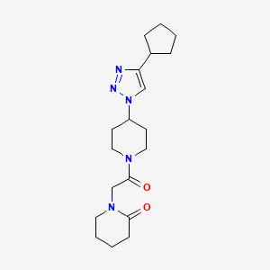 molecular formula C19H29N5O2 B4065053 1-{2-[4-(4-cyclopentyl-1H-1,2,3-triazol-1-yl)piperidin-1-yl]-2-oxoethyl}piperidin-2-one 