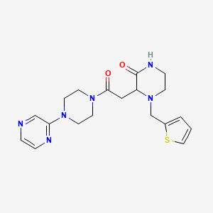 molecular formula C19H24N6O2S B4065060 3-{2-oxo-2-[4-(2-pyrazinyl)-1-piperazinyl]ethyl}-4-(2-thienylmethyl)-2-piperazinone 
