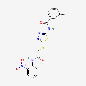molecular formula C18H15N5O4S2 B4065079 3-methyl-N-[5-({2-[(2-nitrophenyl)amino]-2-oxoethyl}thio)-1,3,4-thiadiazol-2-yl]benzamide 