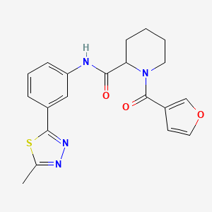 molecular formula C20H20N4O3S B4065086 1-(3-呋喃酰基)-N-[3-(5-甲基-1,3,4-噻二唑-2-基)苯基]-2-哌啶甲酰胺 