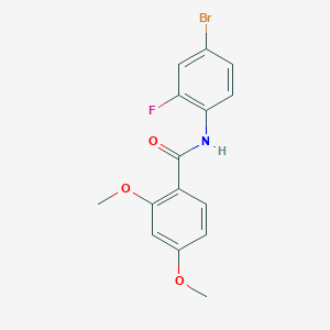 molecular formula C15H13BrFNO3 B406509 N-(4-bromo-2-fluorophenyl)-2,4-bis(methyloxy)benzamide 