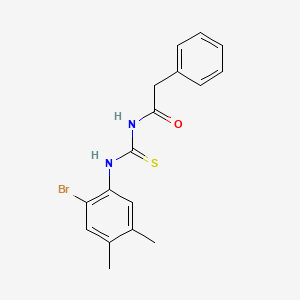 molecular formula C17H17BrN2OS B4065093 N-{[(2-溴-4,5-二甲基苯基)氨基]碳硫酰基}-2-苯基乙酰胺 